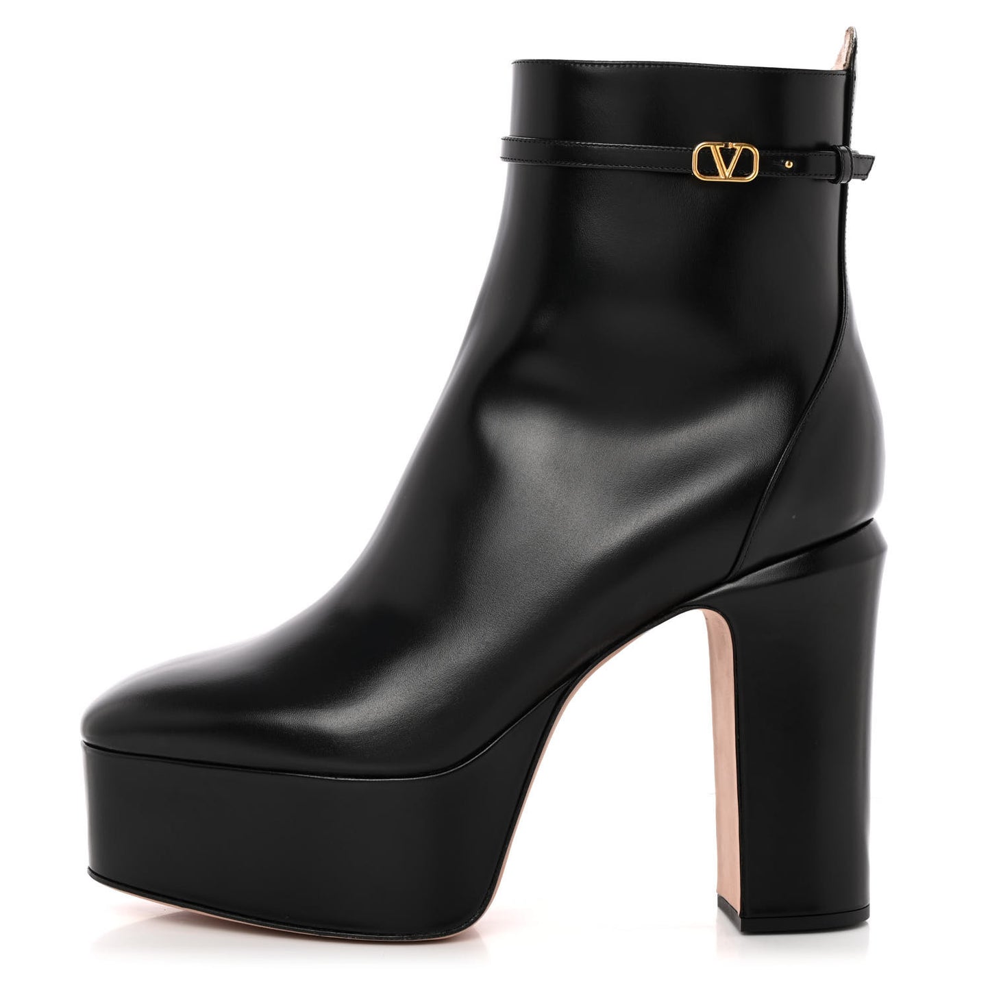 Calfskin Tan-Go Platform 50/120mm Ankle Boots 41 Black