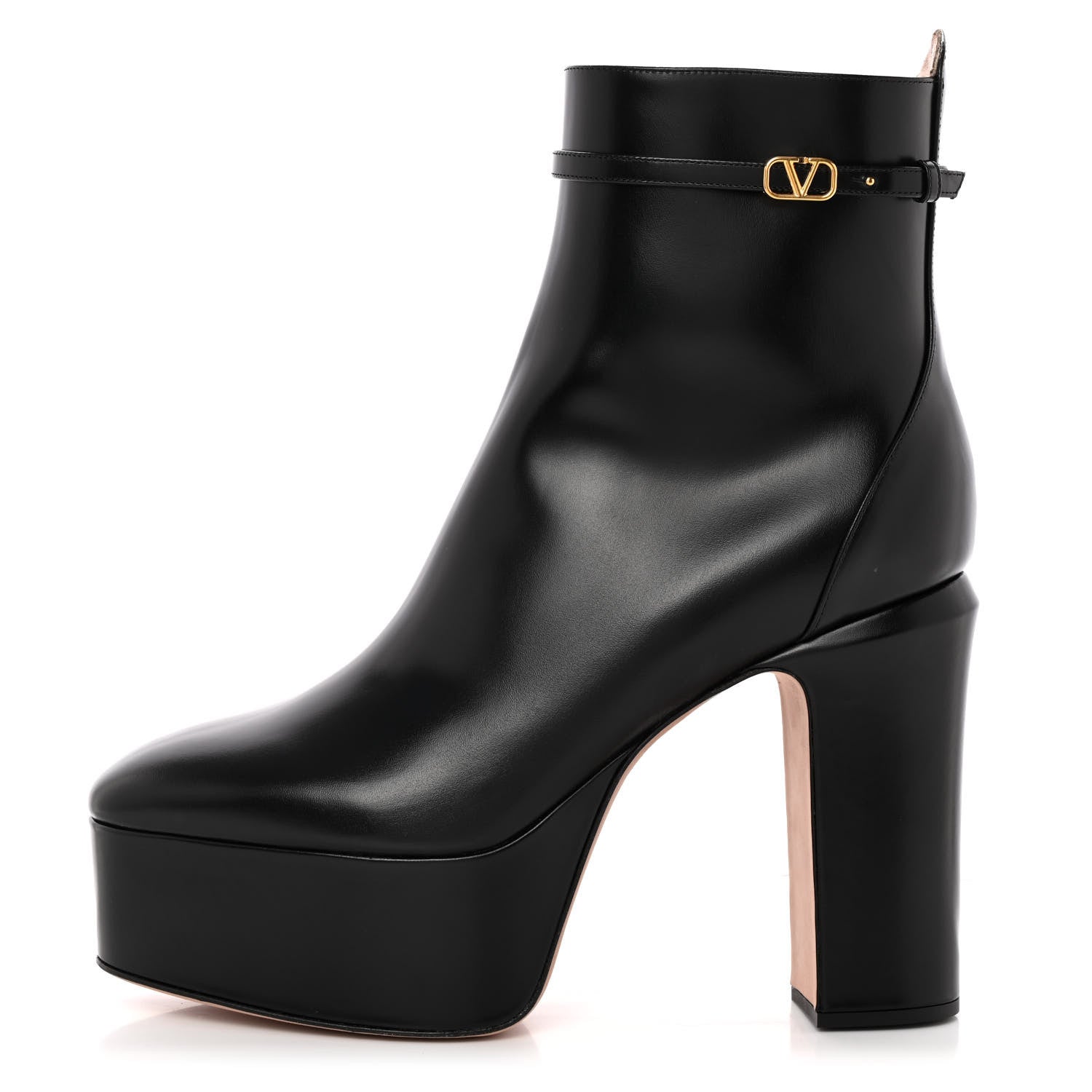 Valentino Garavani Calfskin Tan-Go Platform 50/120mm Ankle Boots 41 Black 1 of 17