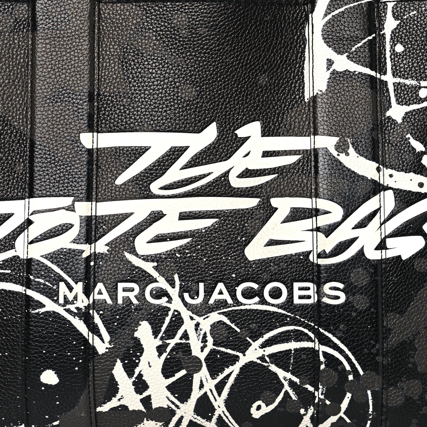 Marc Jacobs X FUTURA Grained Calfskin Large The Tote Bag Black 7 of 9