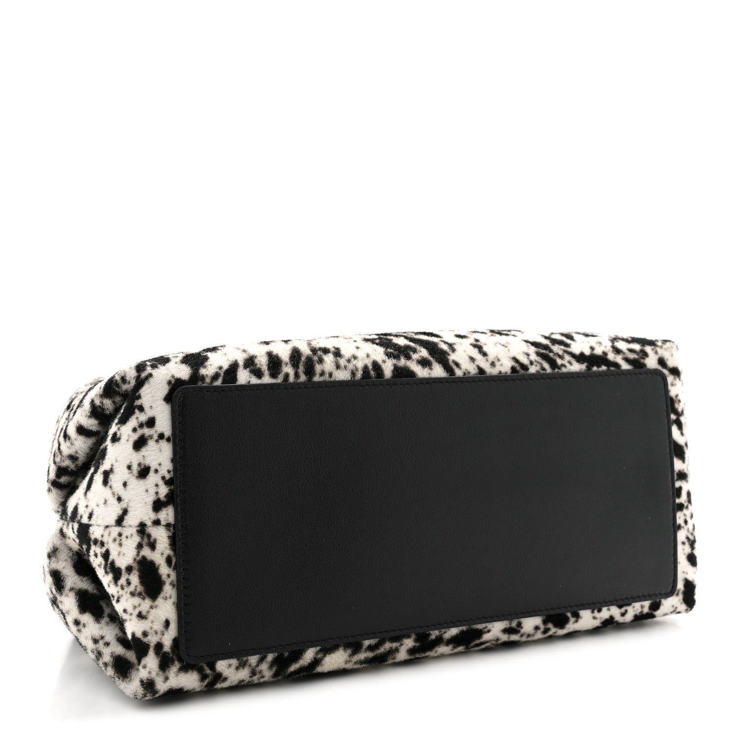Chanel Pony Hair Printed Clutch With Chain Black White 4 of 11