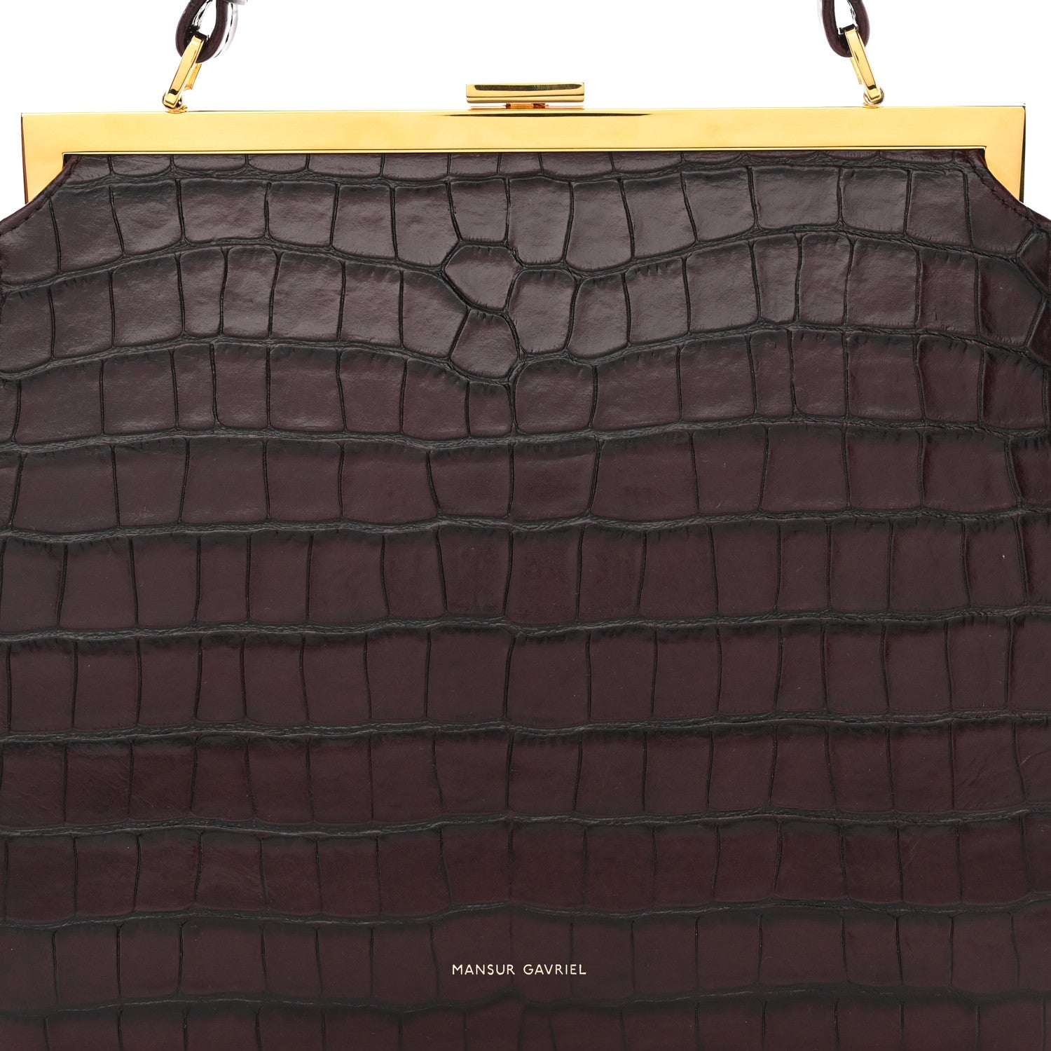 Mansur Gavriel Crocodile Embossed Calfskin Elegant Top Handle Bag Class 7 of 9