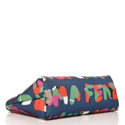 Fendi Nylon Roma Print Large Cosmetic Pouch Cobalt Multicolor 4 of 8