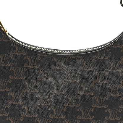 Celine Triomphe Canvas Calfskin Ava Shoulder Bag Tan 8 of 11