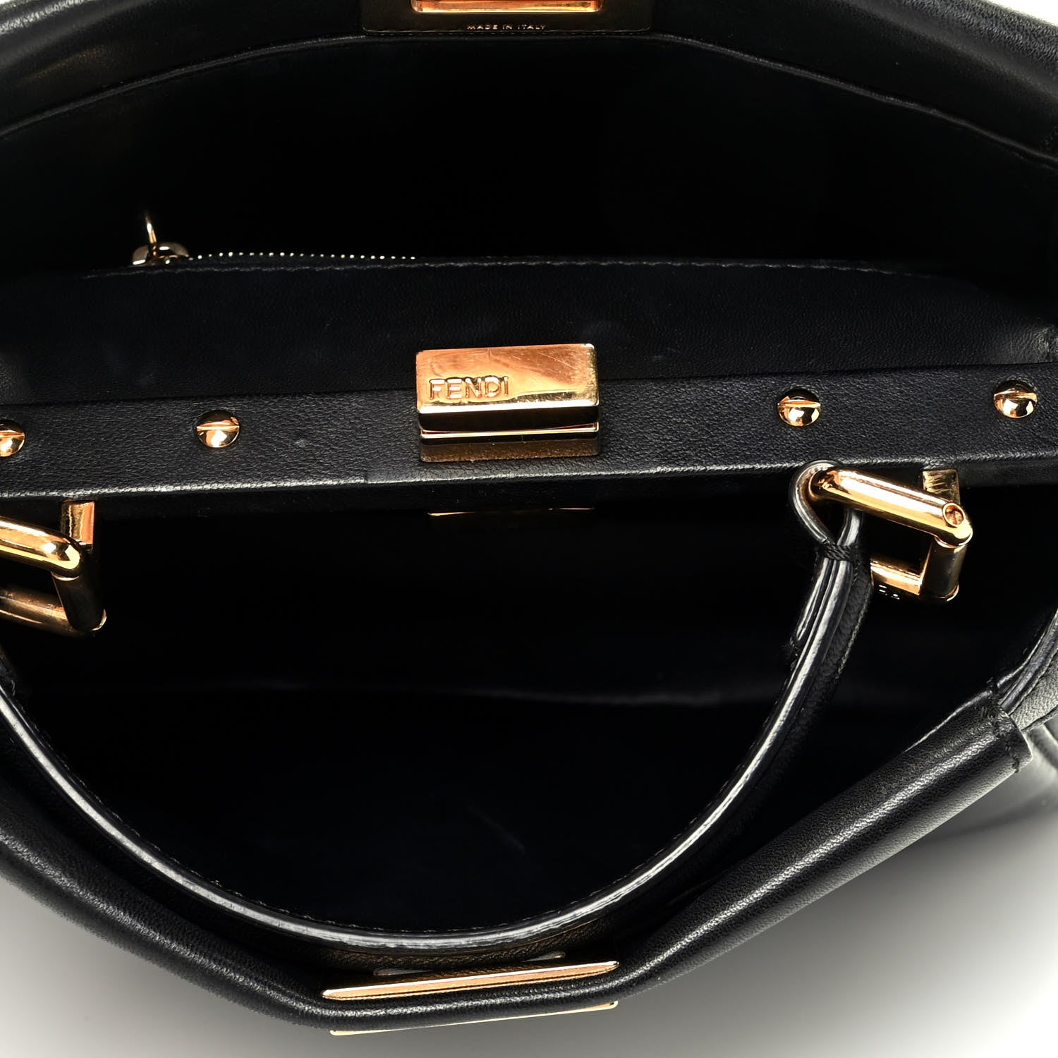 Fendi Nappa Mini Peekaboo Iconic Satchel Black 6 of 10