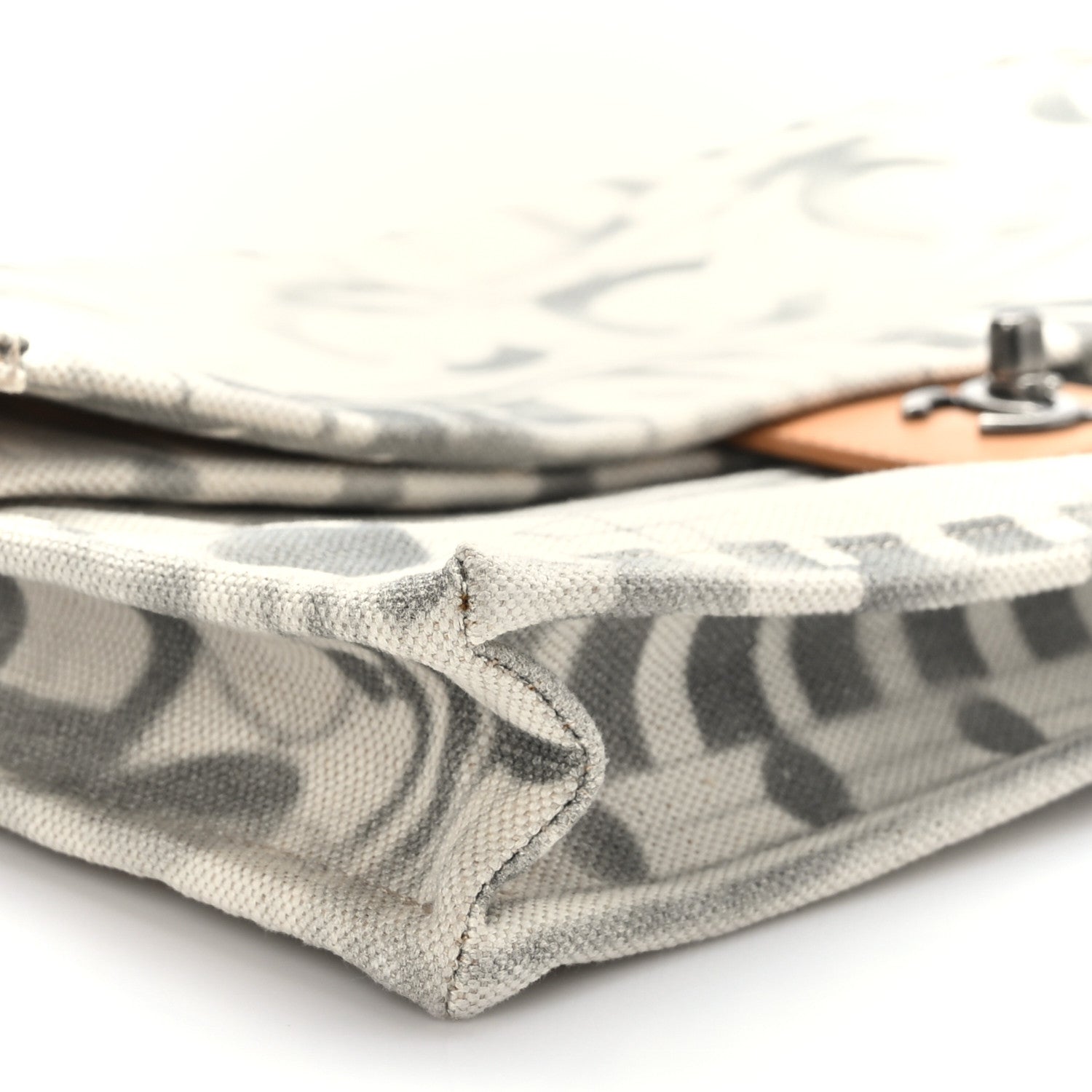 Chanel Canvas Iliad Flap Clutch Beige 8 of 9