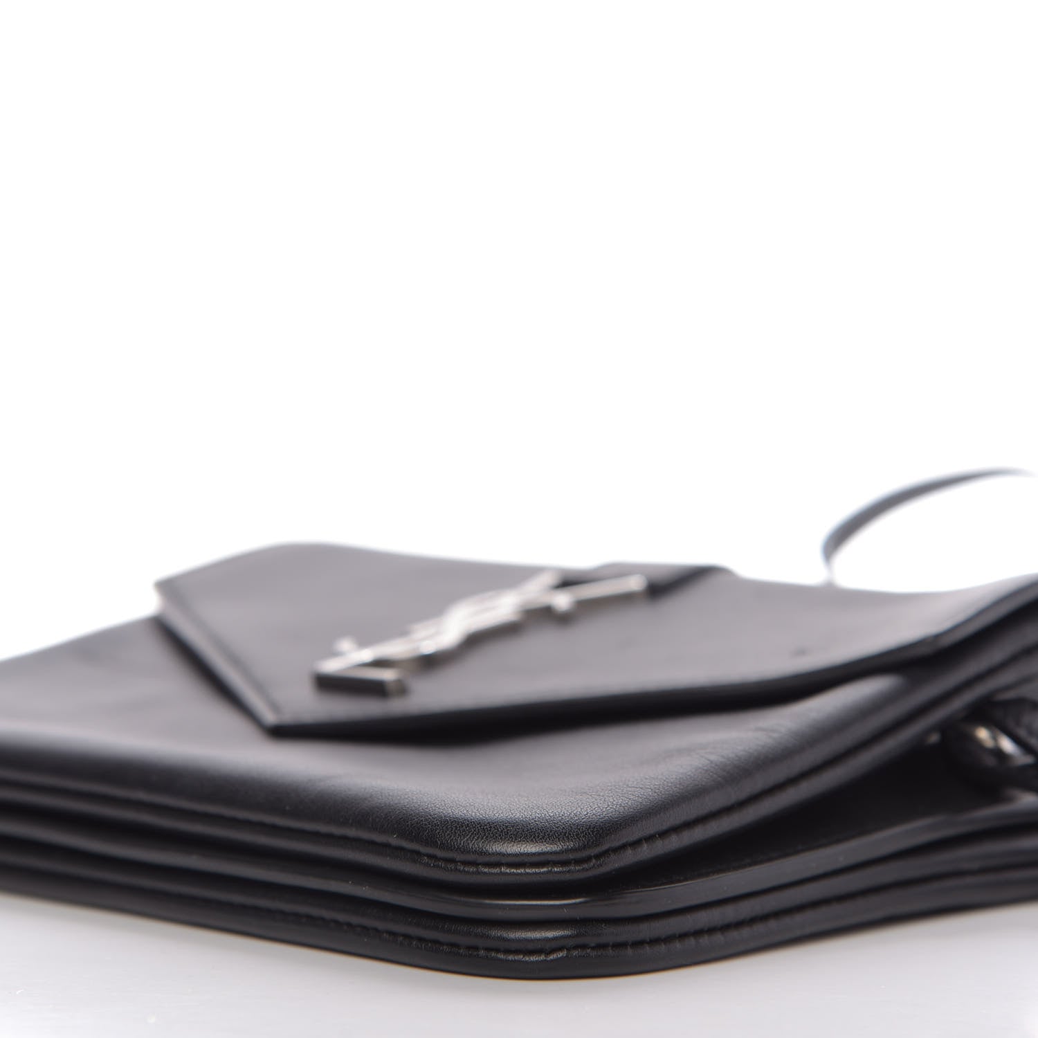 Saint Laurent Calfskin Monogram Tri Pocket Crossbody Bag Black 7 of 10