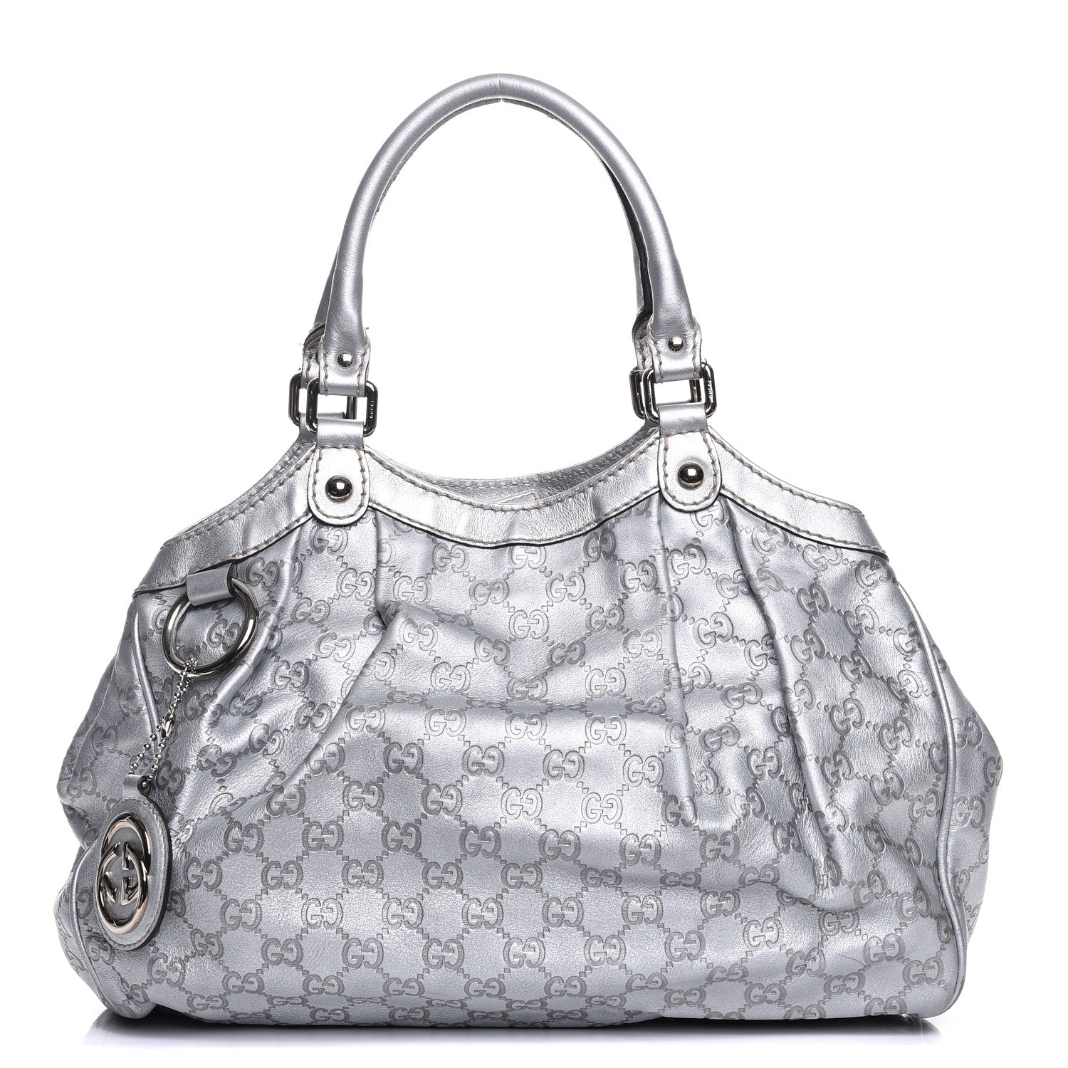 Gucci Guccissima Medium Sukey Tote Silver 1 of 11