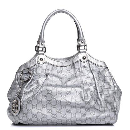 Gucci Guccissima Medium Sukey Tote Silver 1 of 11