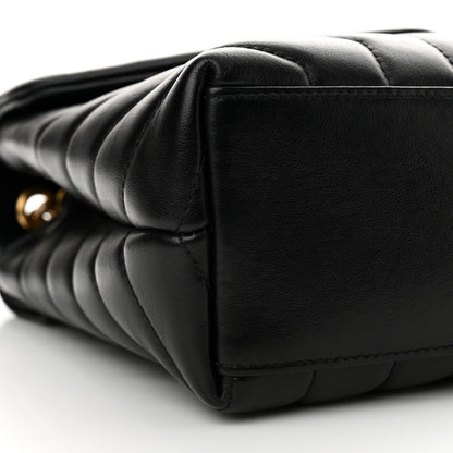Saint Laurent Calfskin Y Quilted Monogram Small Loulou Chain Satchel Black 9 of 11