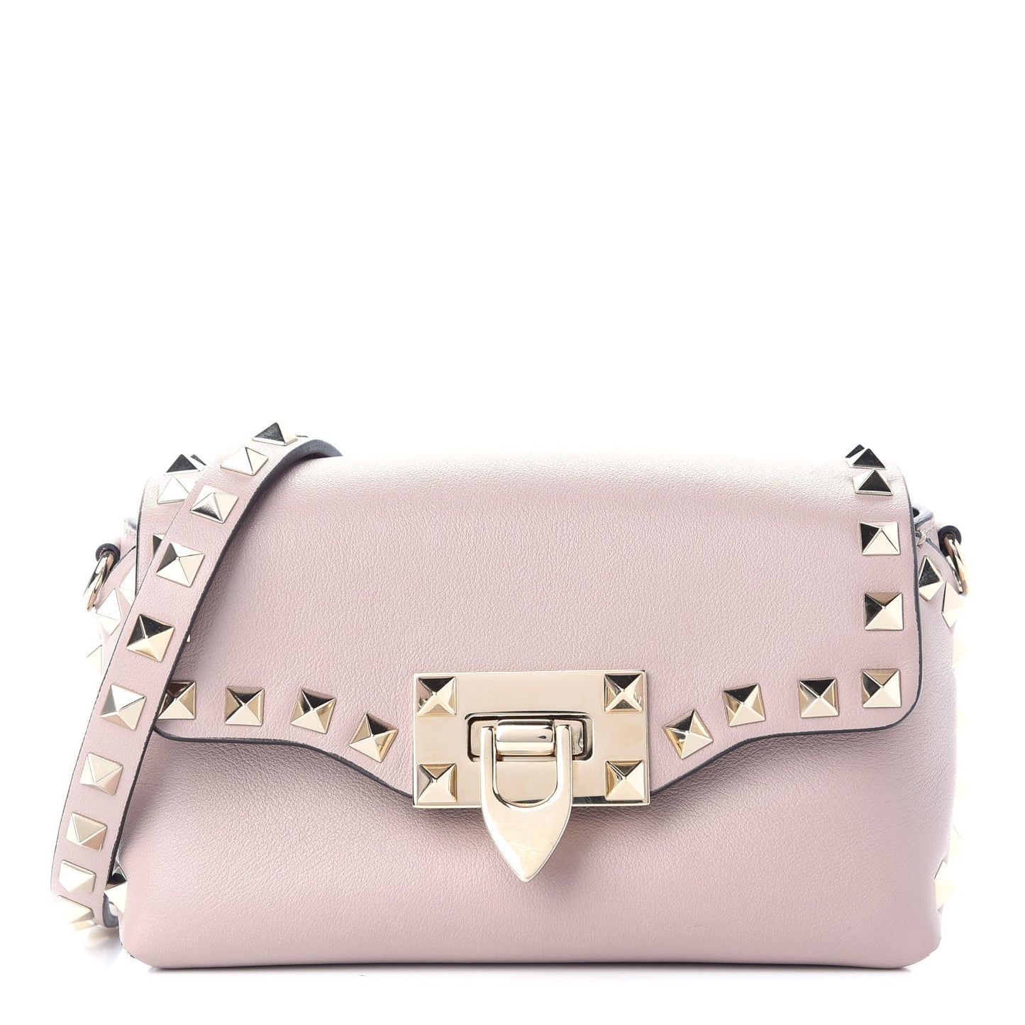 Vitello Mini Rockstud Crossbody Bag Poudre