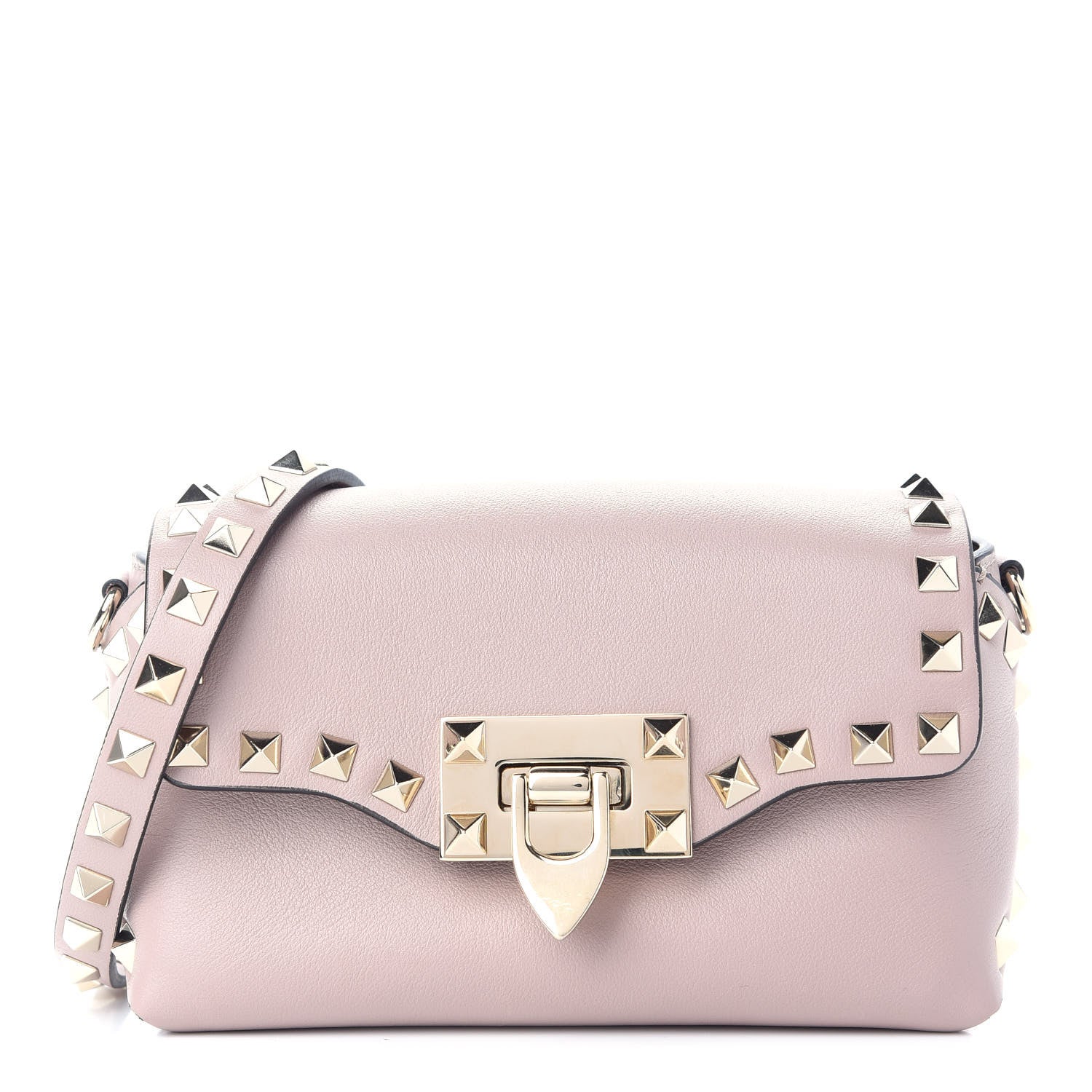 Valentino Garavani Vitello Mini Rockstud Crossbody Bag Poudre 1 of 9