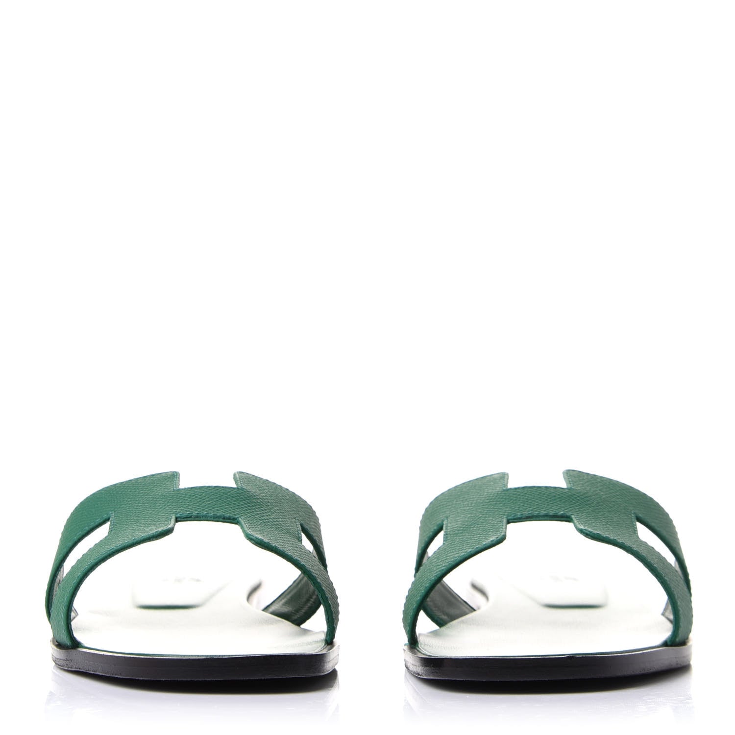 Hermes Epsom Oran Sandals 40.5 Vert Emeraude 2 of 9