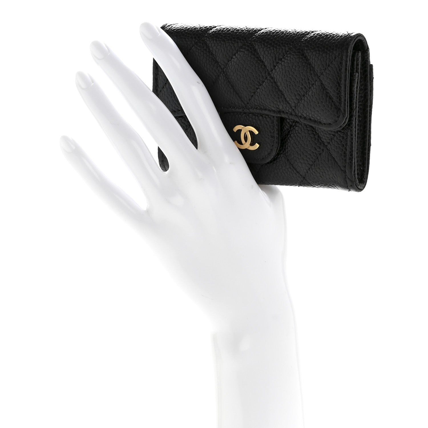 Chanel Caviar Quilted Flap Card Holder Wallet Black 2 of 11