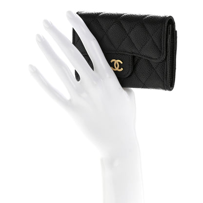 Chanel Caviar Quilted Flap Card Holder Wallet Black 2 of 11