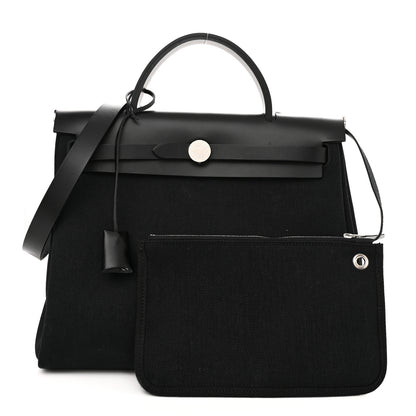 Hermes Toile Militaire Vache Hunter Herbag Zip Retourne 31 PM Black 1 of 13