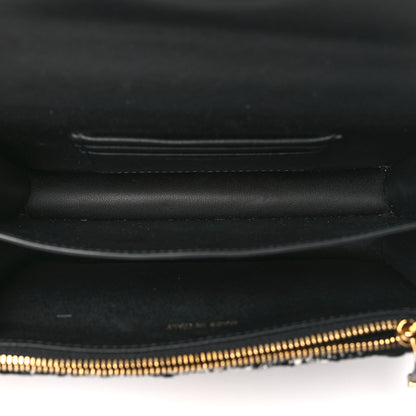 Christian Dior Tweed Macrocannage Mini Miss Caro Bag Black White 5 of 10