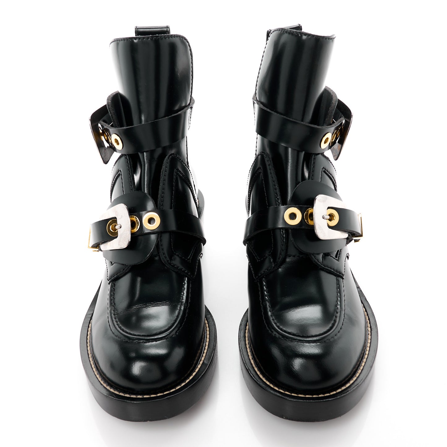 Brushed Calfskin Ceinture Ankle Boots 37.5 Black