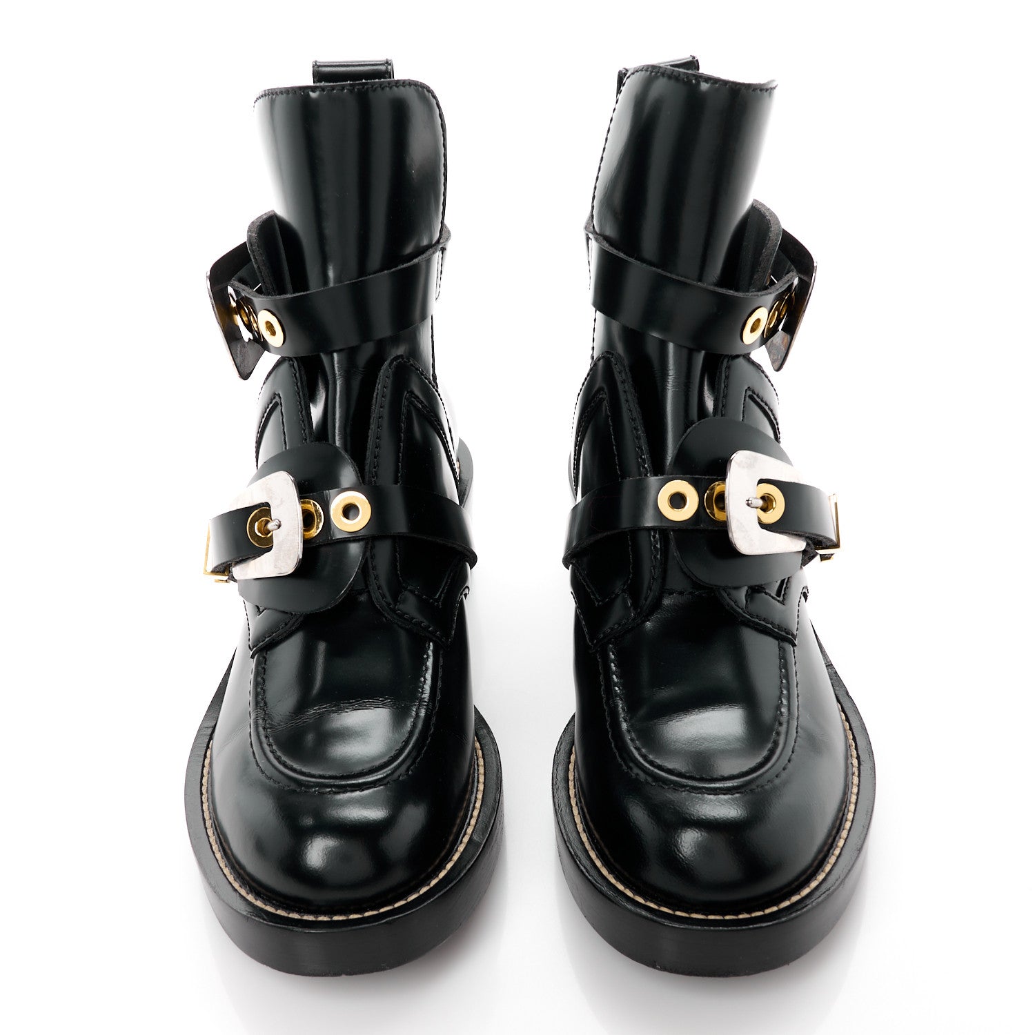 Balenciaga Brushed Calfskin Ceinture Ankle Boots 37.5 Black 2 of 9