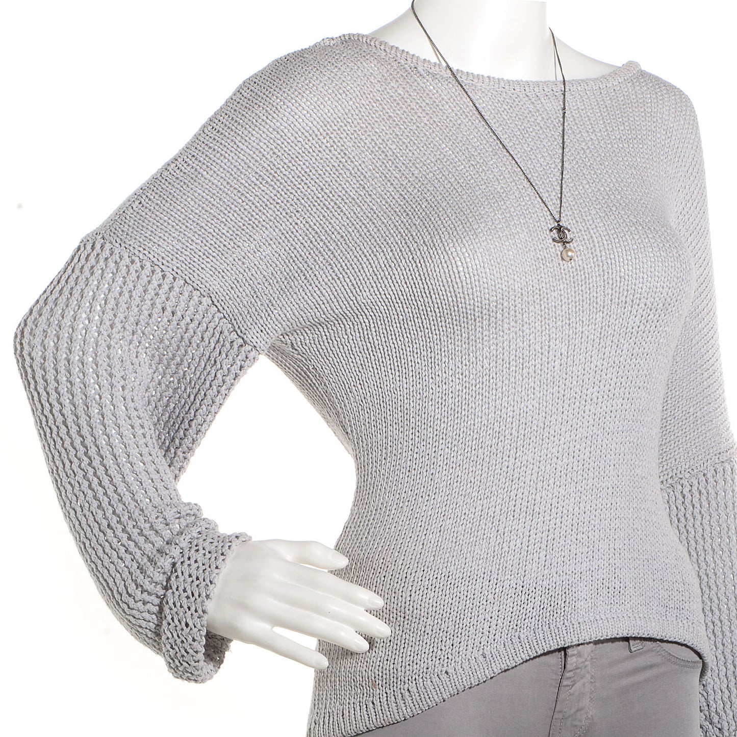 Ruthenium CC Pearl Drop Necklace