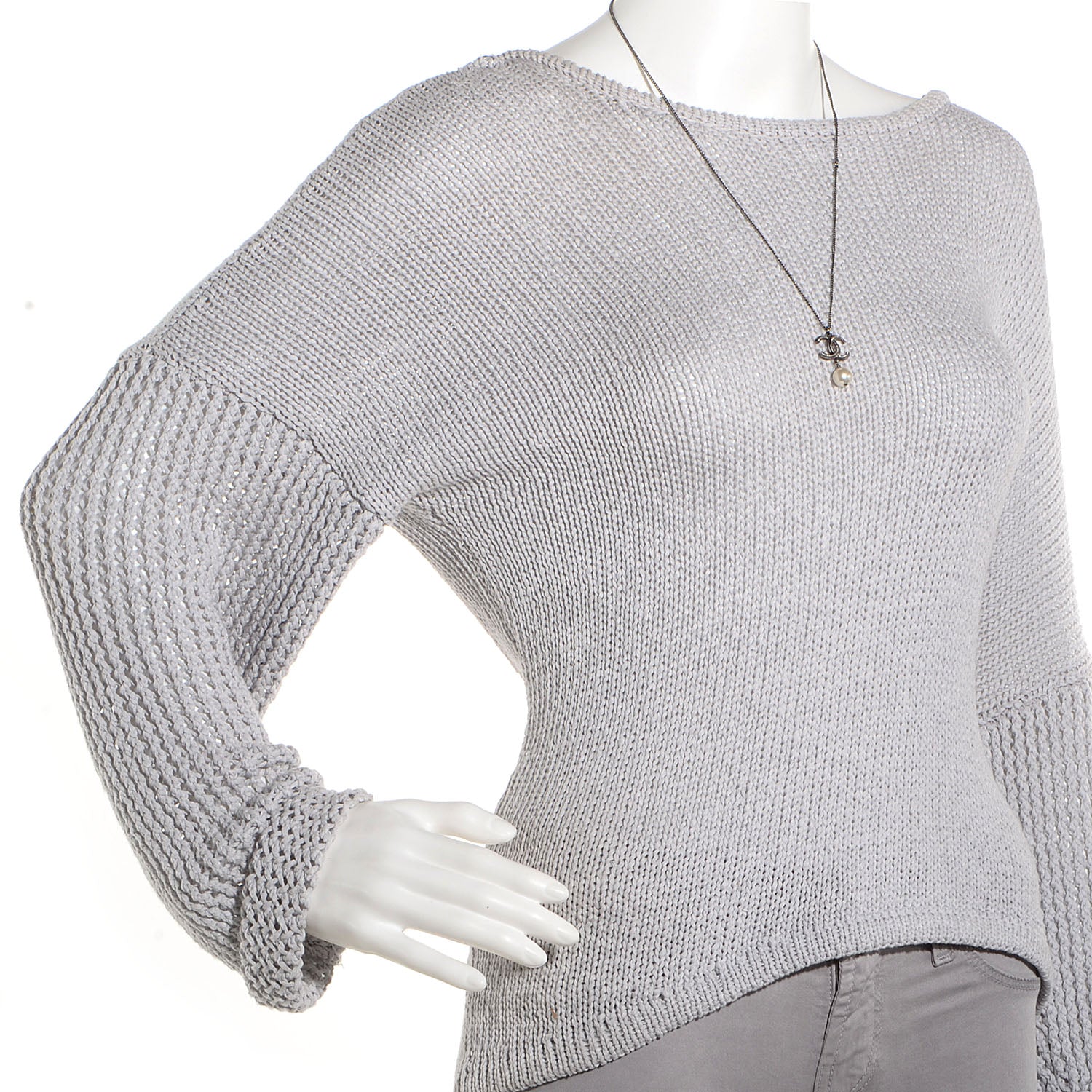 Chanel Ruthenium CC Pearl Drop Necklace 2 of 4