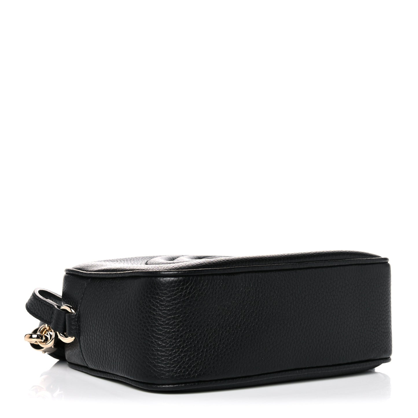 Pebbled Calfskin Small Soho Disco Bag Black