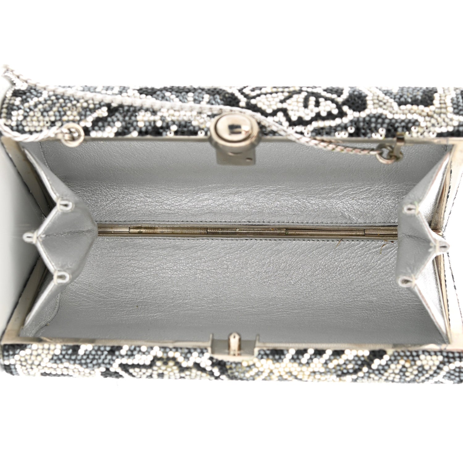 Judith Leiber Swarovski Crystal Minaudiere Clutch Silver Multicolor 6 of 12