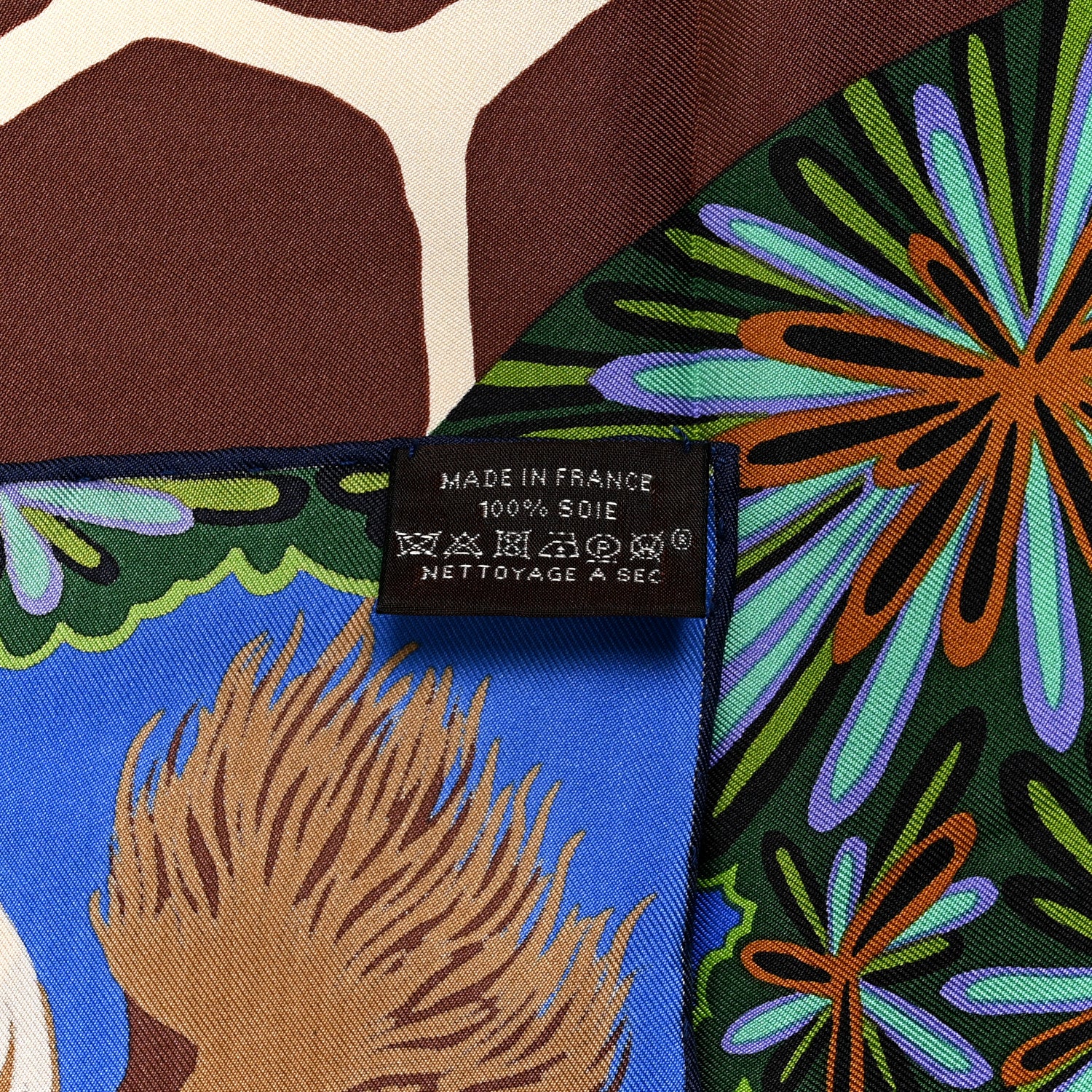 Hermes Silk The Three Graces Scarf 90 Bleu Vif Marron Vert 3 of 6