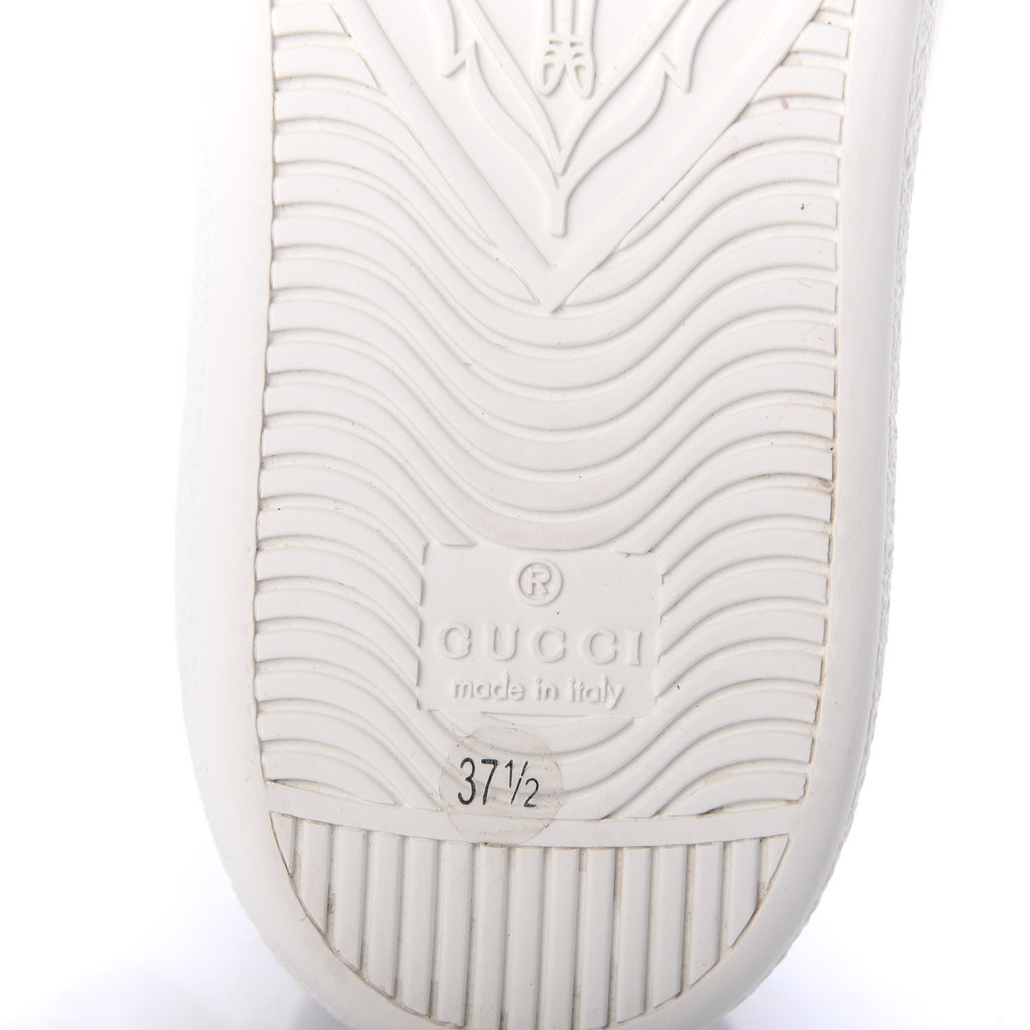 Gucci Calfskin Miro Soft Tennis Embroidered Womens Ace Sneakers 37.5 White Rio Blue 8 of 9