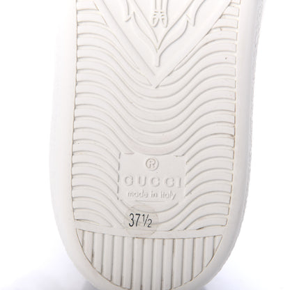 Gucci Calfskin Miro Soft Tennis Embroidered Womens Ace Sneakers 37.5 White Rio Blue 8 of 9