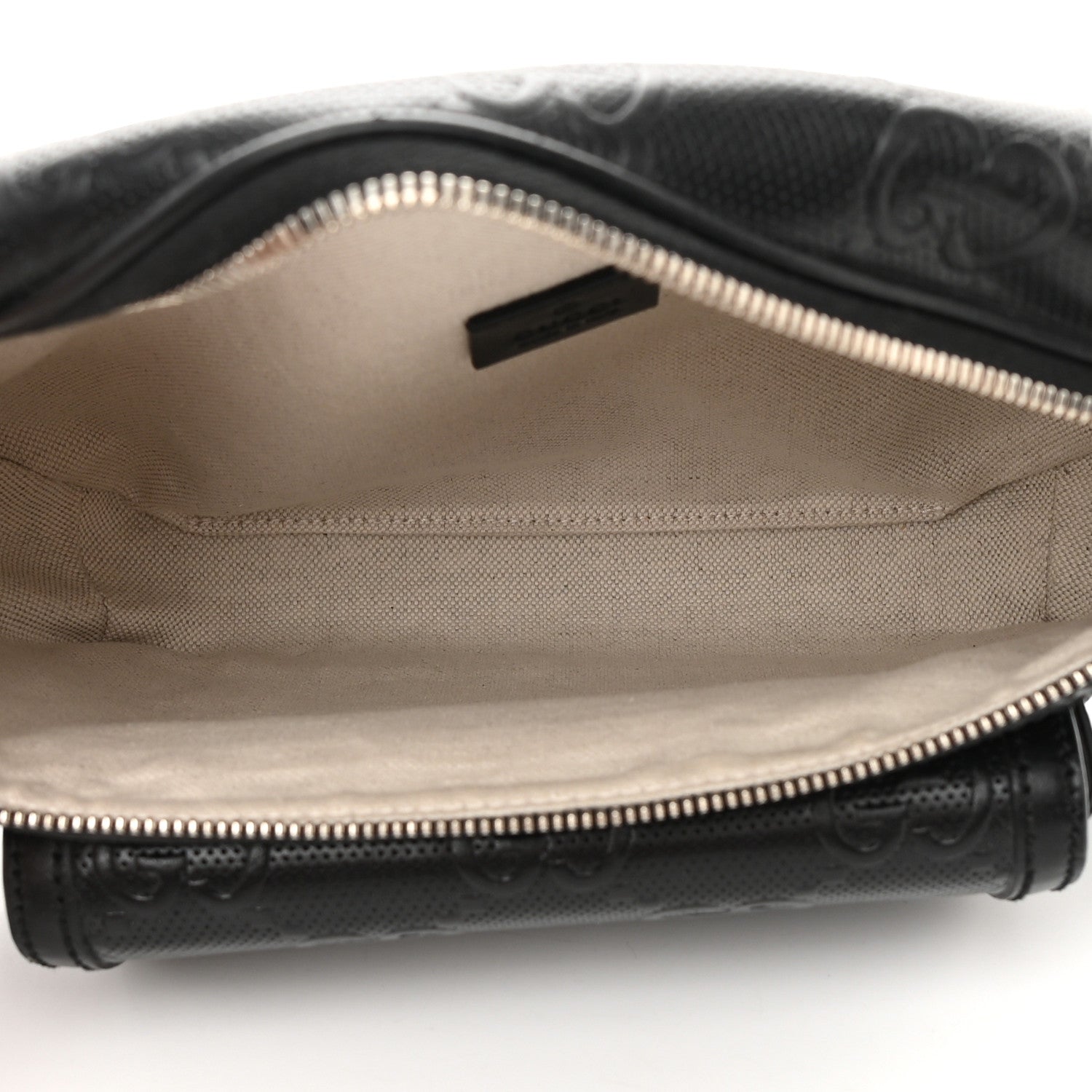 Gucci Calfskin GG Tennis Embossed Pocket Belt Bag Black 5 of 12