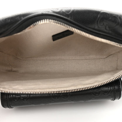 Gucci Calfskin GG Tennis Embossed Pocket Belt Bag Black 5 of 12