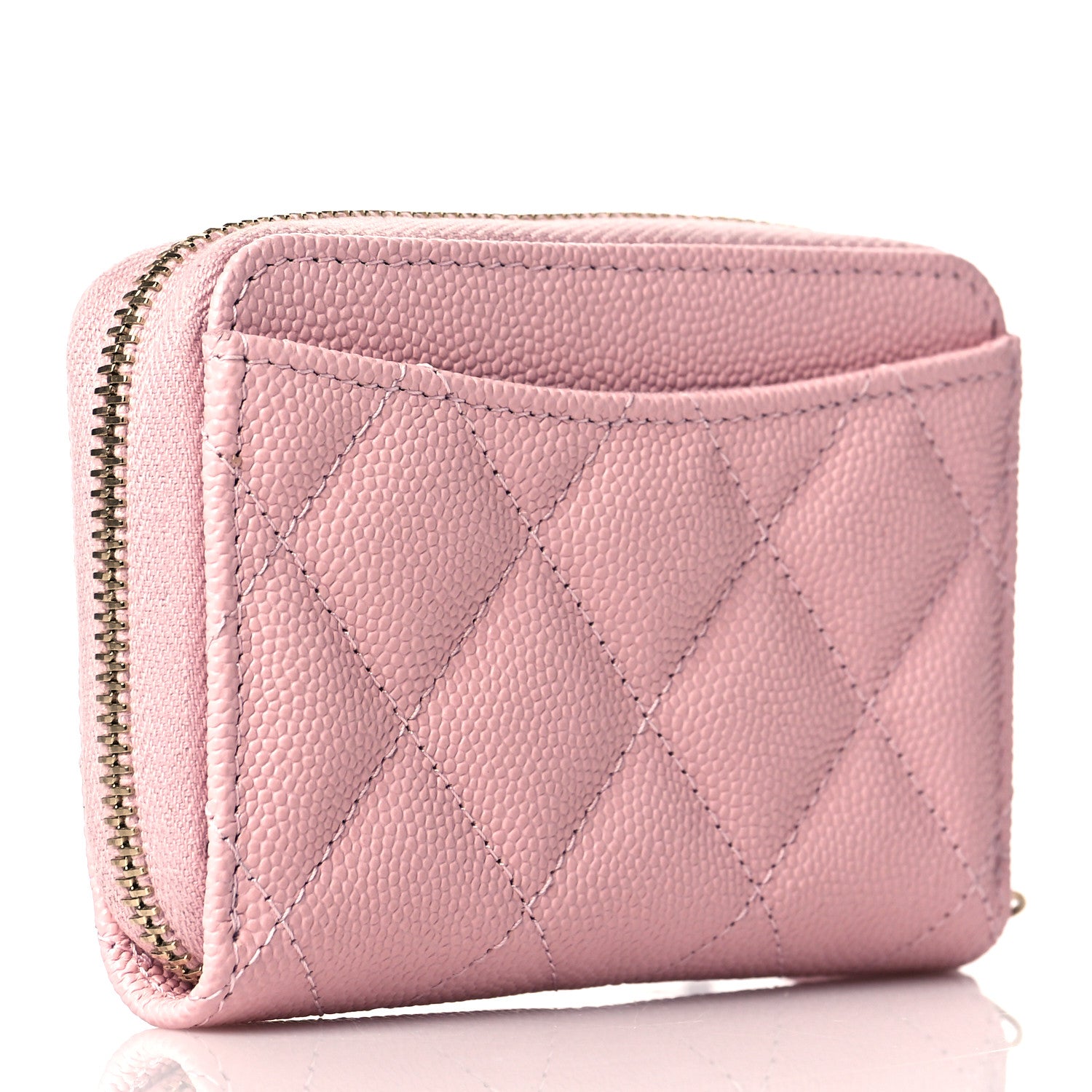 Chanel Caviar Quilted Zip Coin Purse Light Pink 2 of 8