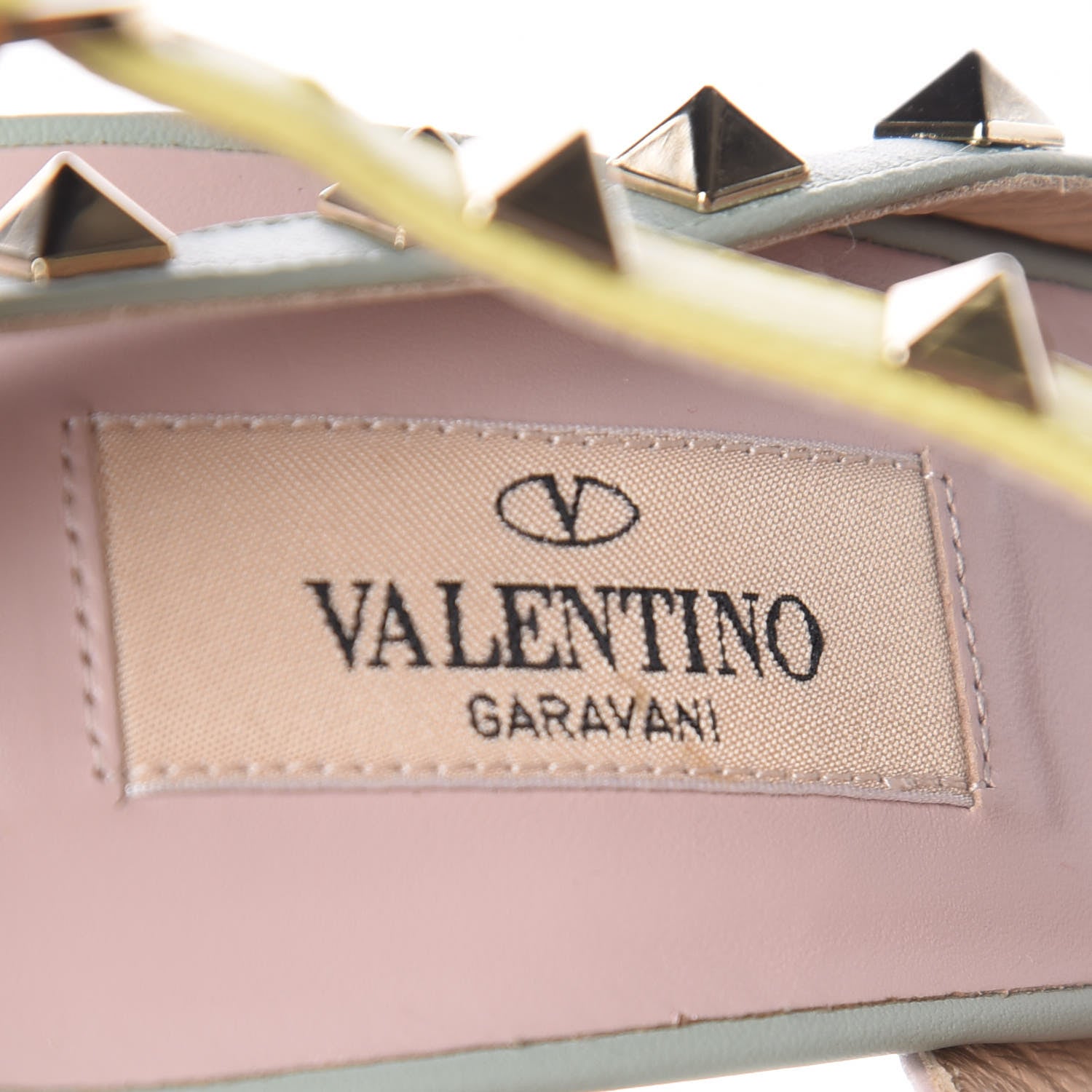 Valentino Garavani Nappa Watercolor Rockstud Ankle Strap 100mm Pumps 39.5 Rose Green Yellow Sky 8 of 8