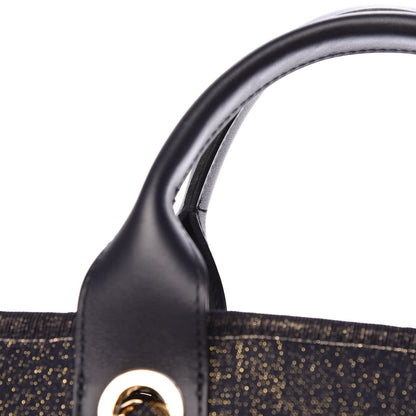 Chanel Lurex Canvas Medium Deauville Tote Navy Blue Gold 9 of 13