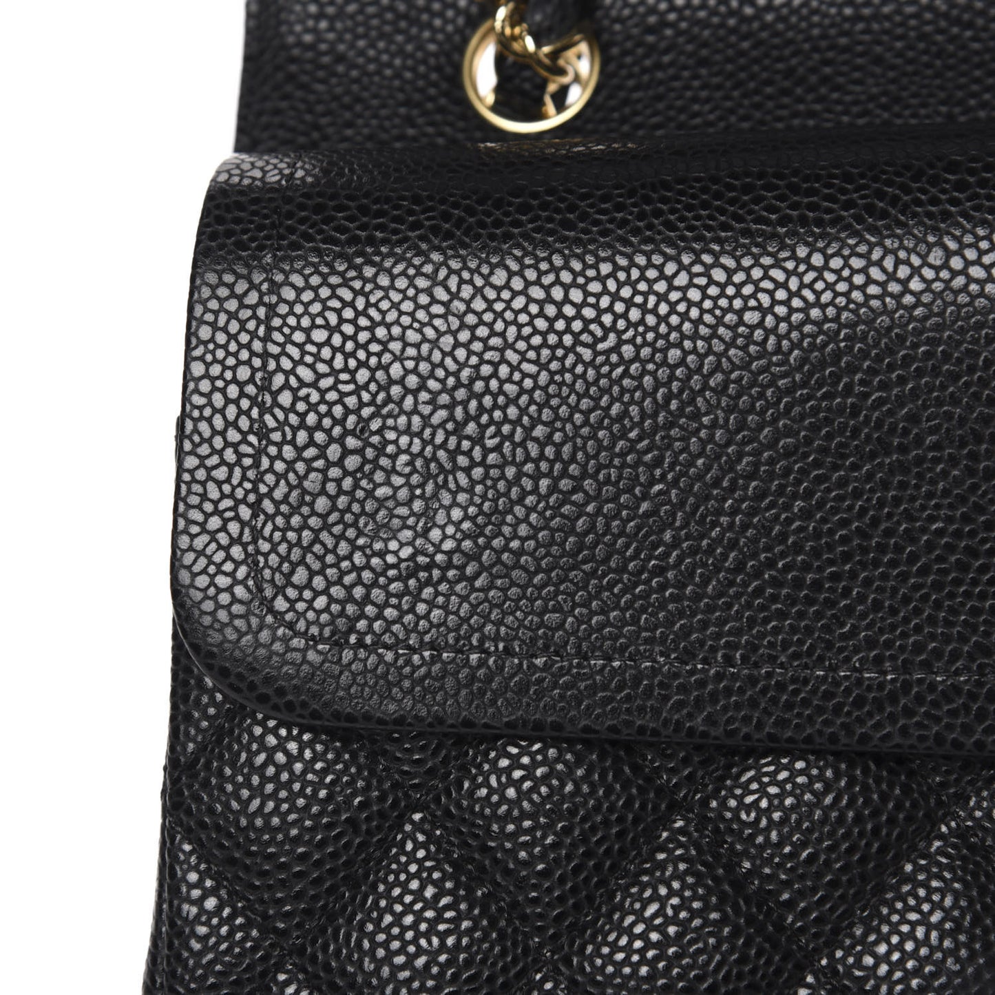 Caviar Quilted Medium Double Flap Black
