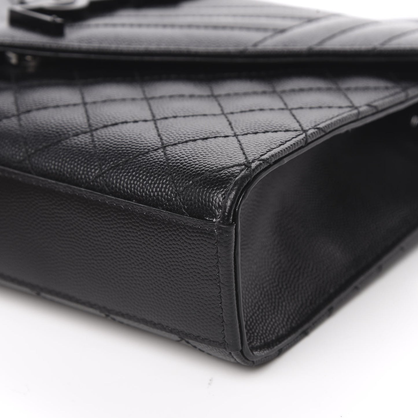 Grain De Poudre Textured Mixed Matelasse Triquilt Medium Monogram Satchel Black