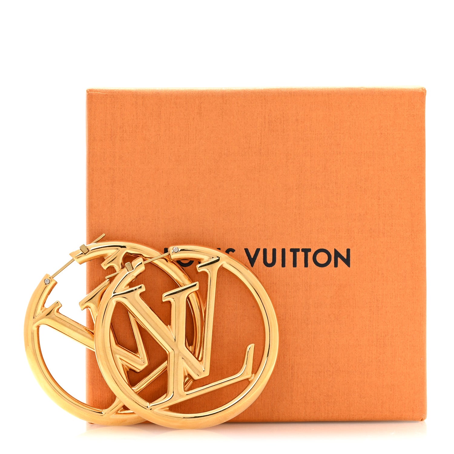 Louis Vuitton Metal Louise Hoop Earrings Gold Gold 6 of 6