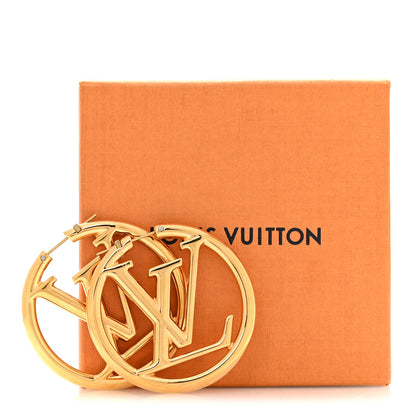 Louis Vuitton Metal Louise Hoop Earrings Gold Gold 6 of 6
