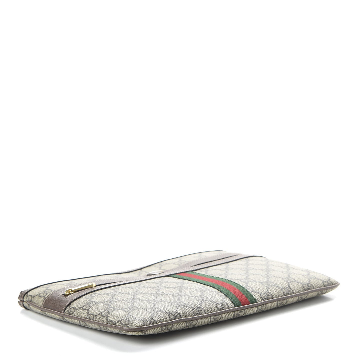 GG Supreme Monogram Large Ophidia Pouch Clutch Brown