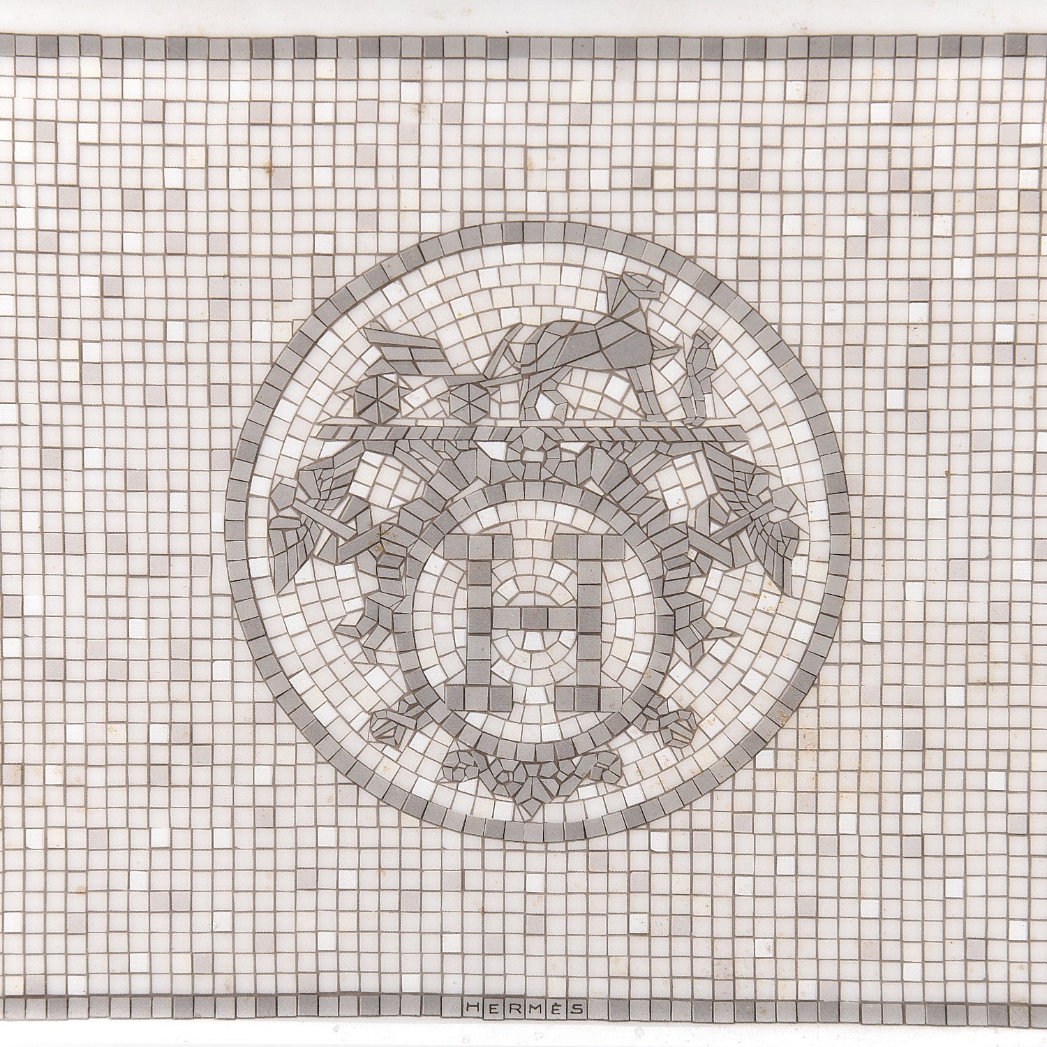 Hermes Porcelain Mosaique Au 24 Sushi Plate Platine 6 of 8