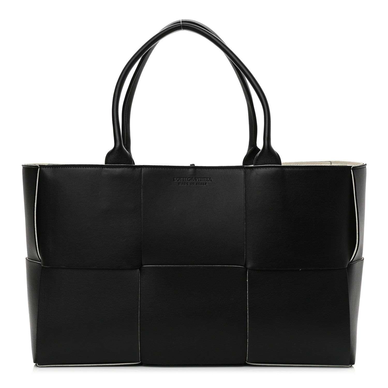 Bottega Veneta Nappa Maxi Intrecciato Arco Tote Black White 4 of 16