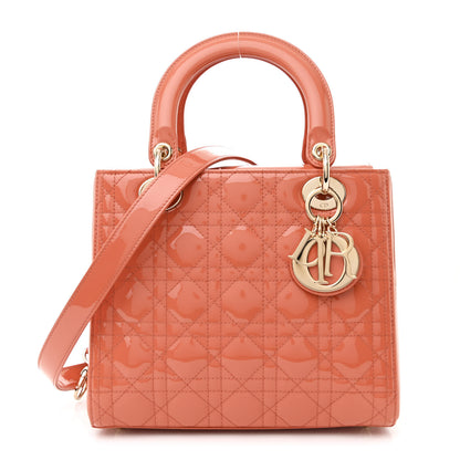 Christian Dior Patent Cannage Medium Lady Dior Light Coral 1 of 11