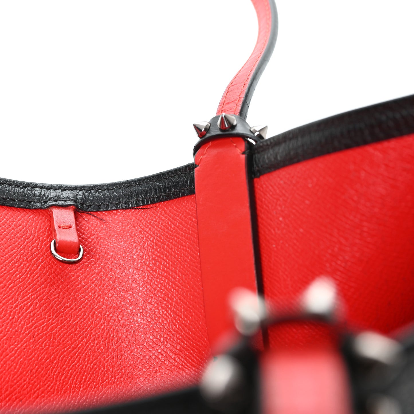 Calfskin Empire Spikes East West Cabata Tote Black