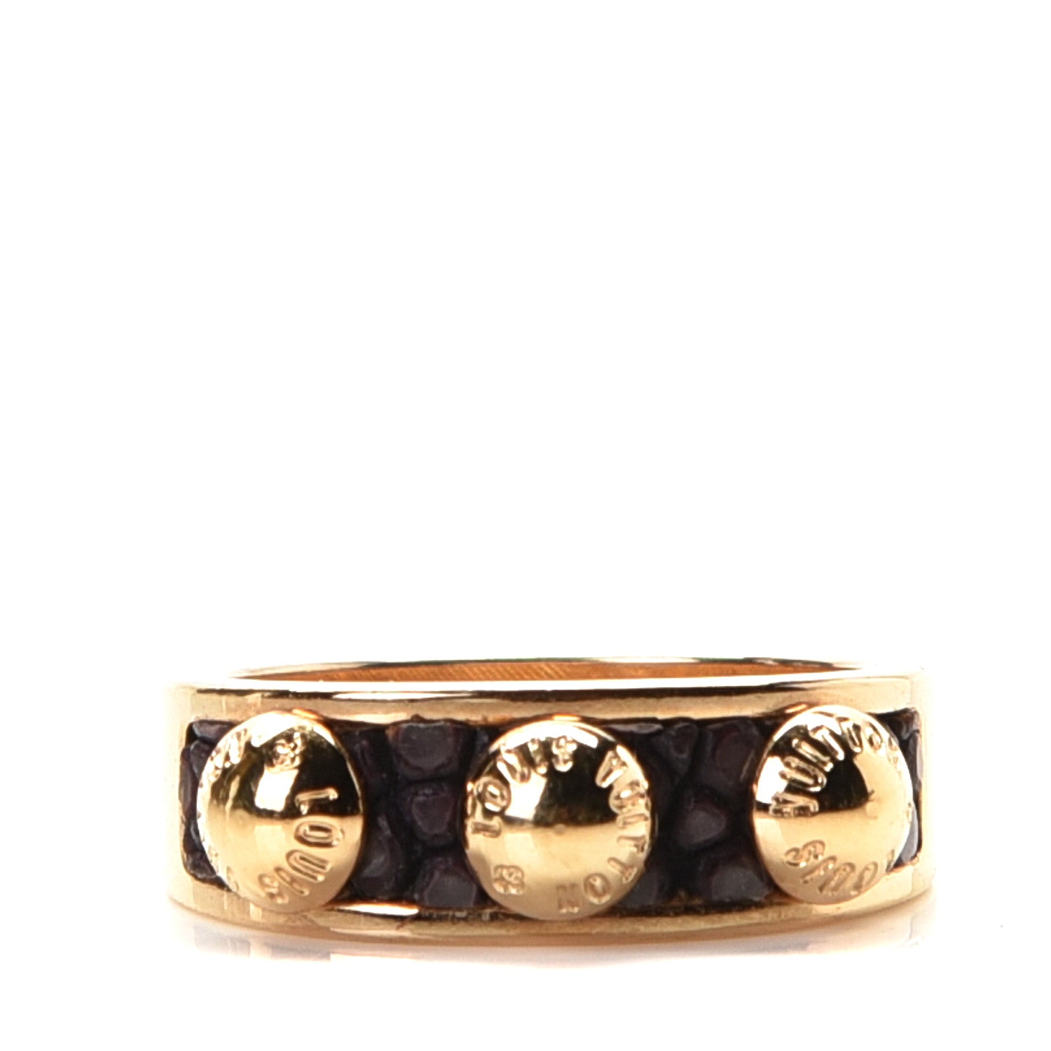 Louis Vuitton Stingray Leather Gimme a Clue Ring 6.25 Gold 1 of 3