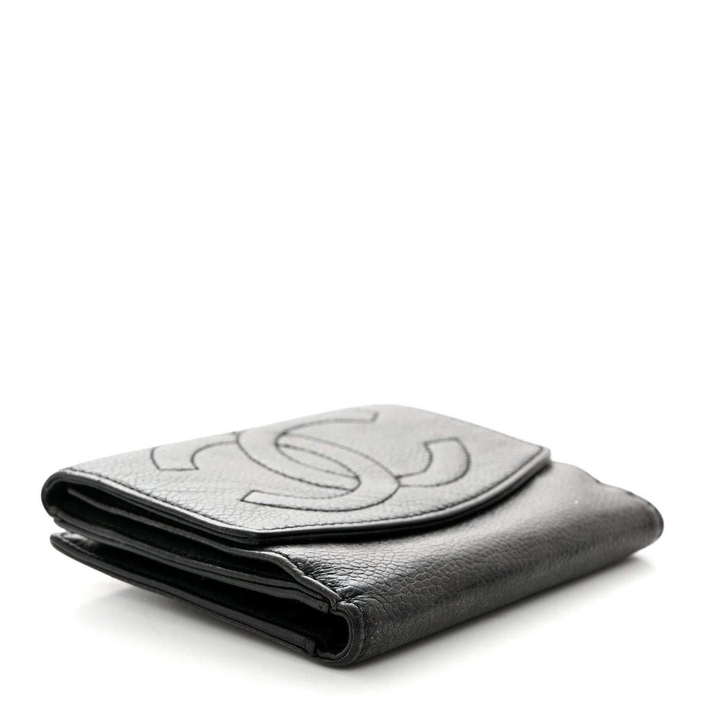 Caviar Timeless CC Compact French Wallet Black
