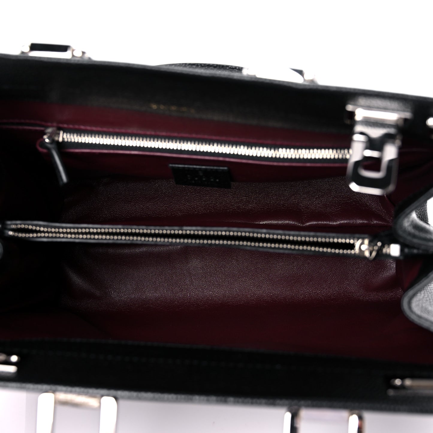 Grainy Calfskin Small Zumi Top Handle Bag Black