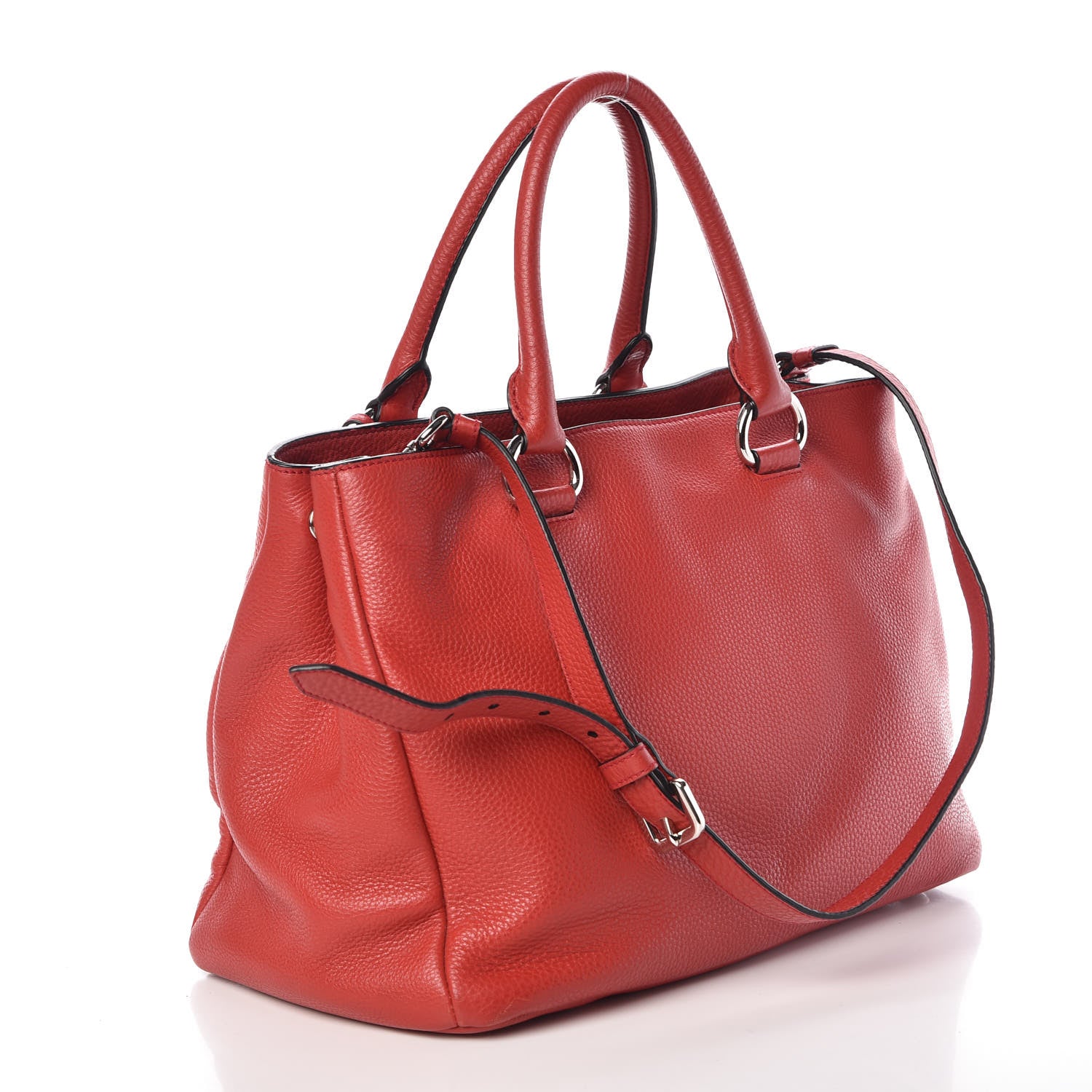 Prada Vitello Daino Tote Rosso 4 of 9