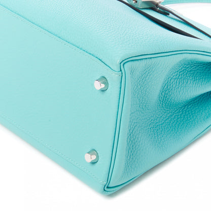Hermes Togo Kelly Retourne 28 Bleu Atoll 6 of 31