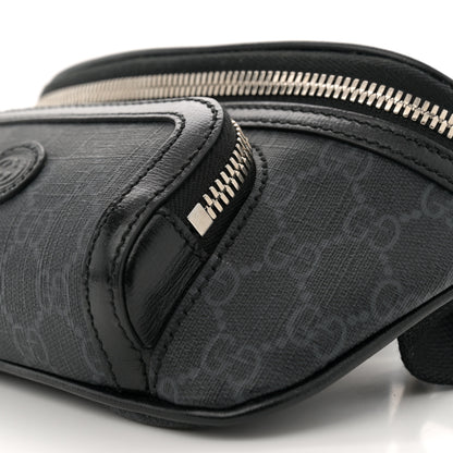 Gucci GG Supreme Monogram Textured Calfskin Retro Interlocking G Belt Bag Black 9 of 10