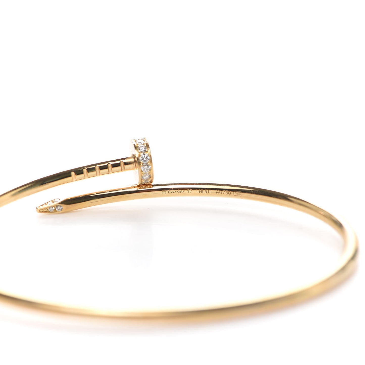 18K Yellow Gold Diamond Small Juste Un Clou Bracelet 17